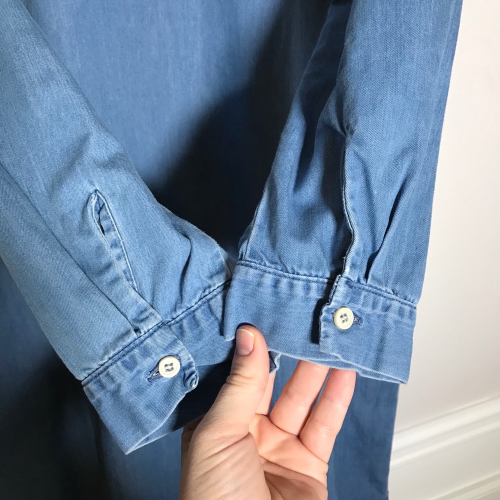 Cos Long Sleeve Button Down Chambray Shirt Dress - image 8